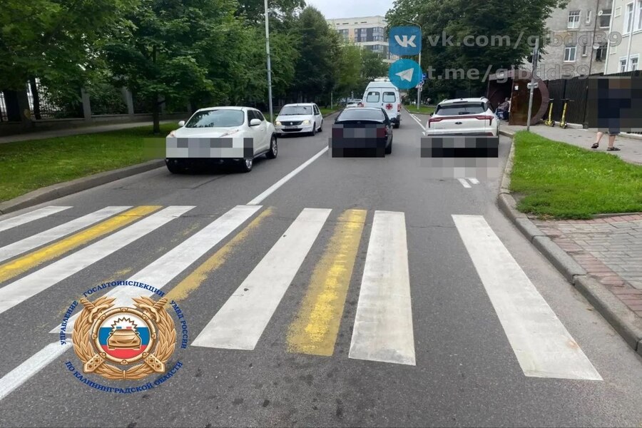 В Калининграде на ул. Артиллерийской сбили самокатчика на пешеходном переходе