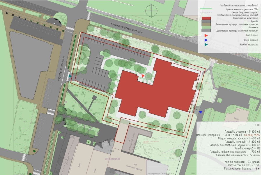 В Светлогорске напротив администрации планируют построить пятиэтажную гостиницу (фото)