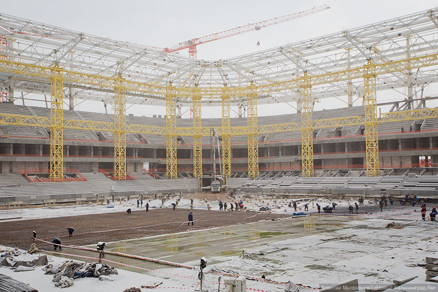 «Яркие, чёткие контуры»: каким увидел строящийся стадион в Калининграде Цуканов