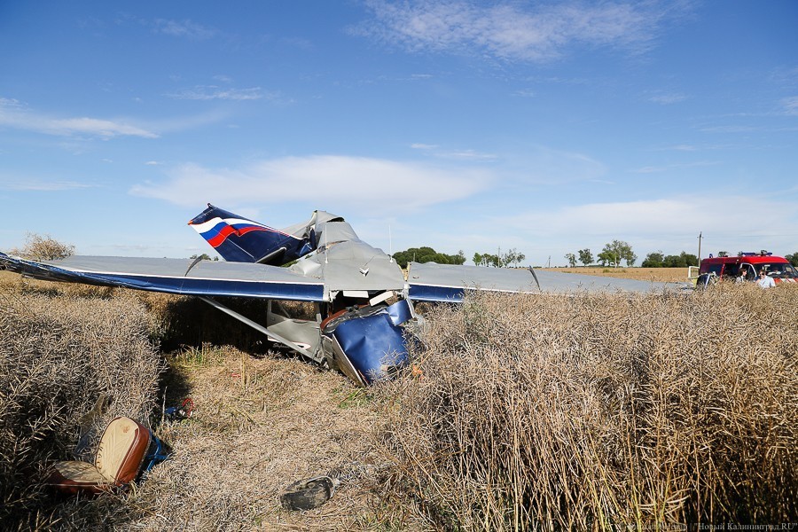 Авария спортивного самолёта под Калининградом. Фоторепортаж НК