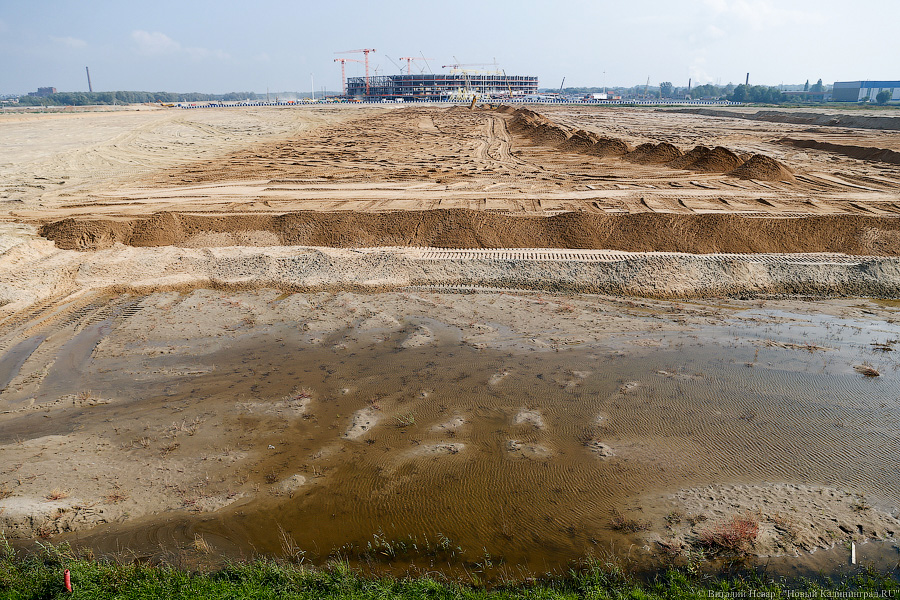 Дорожка для водного велосипеда: как тонут окрестности стадиона в Калининграде