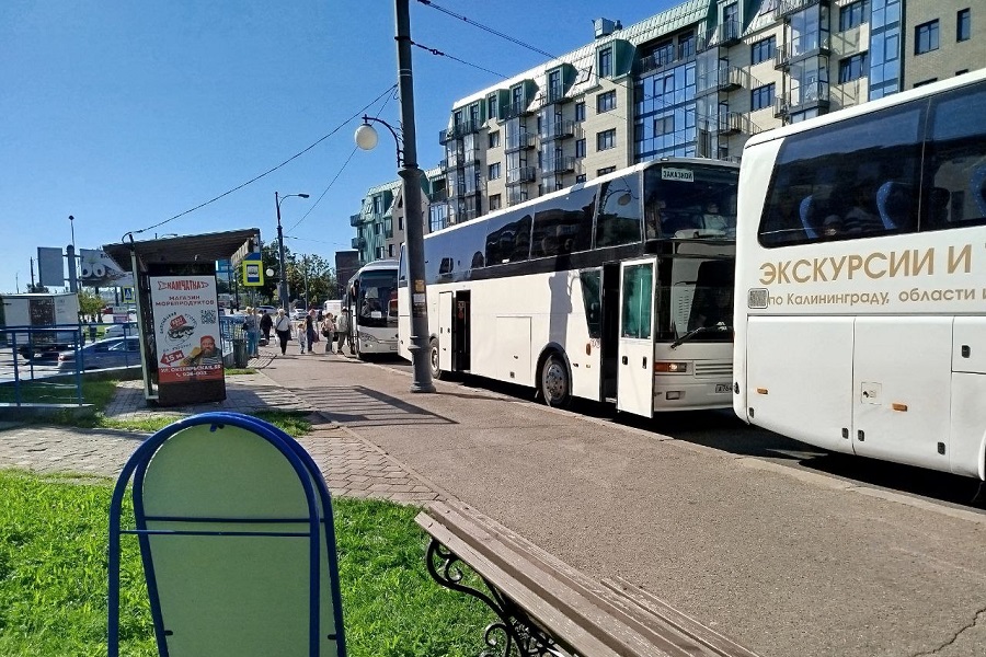Горвласти ответили на жалобы жителей Острова на парковку туравтобусов на остановке