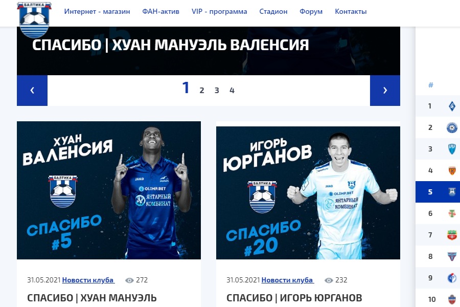 «Балтика» объявила об уходе семи футболистов