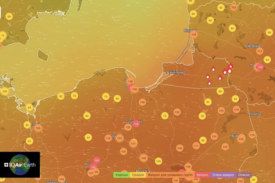 Уровень загрязнения воздуха вокруг Калининградской области назвали опасным