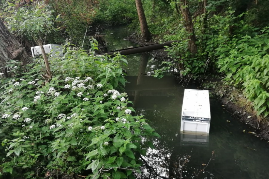 В Калининграде из Товарного ручья выловили два холодильника (фото)