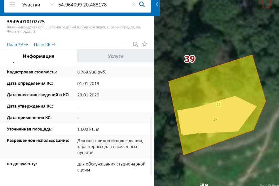 Власти Зеленоградска продают участок в городском парке