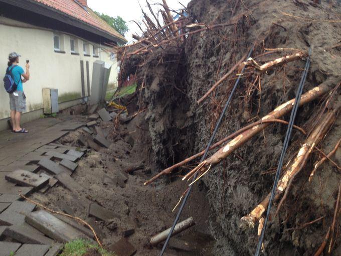 Шторм в Литве: на пляже Ниды ветер поднял в воздух коляску с ребенком (фото)