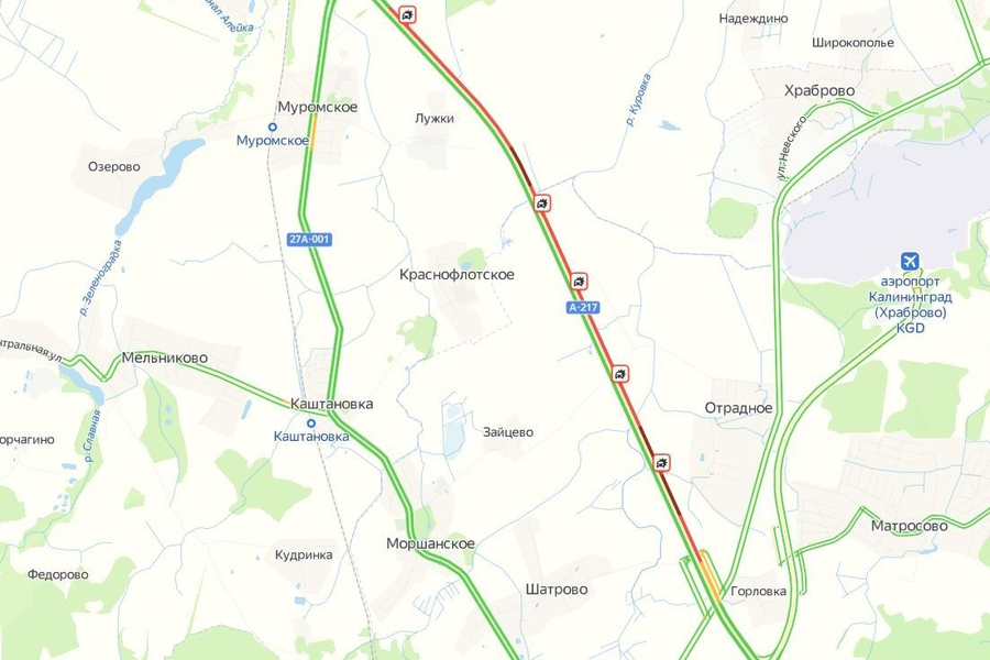 На Приморском кольце произошло несколько ДТП, движение в сторону Зеленоградска сильно затруднено