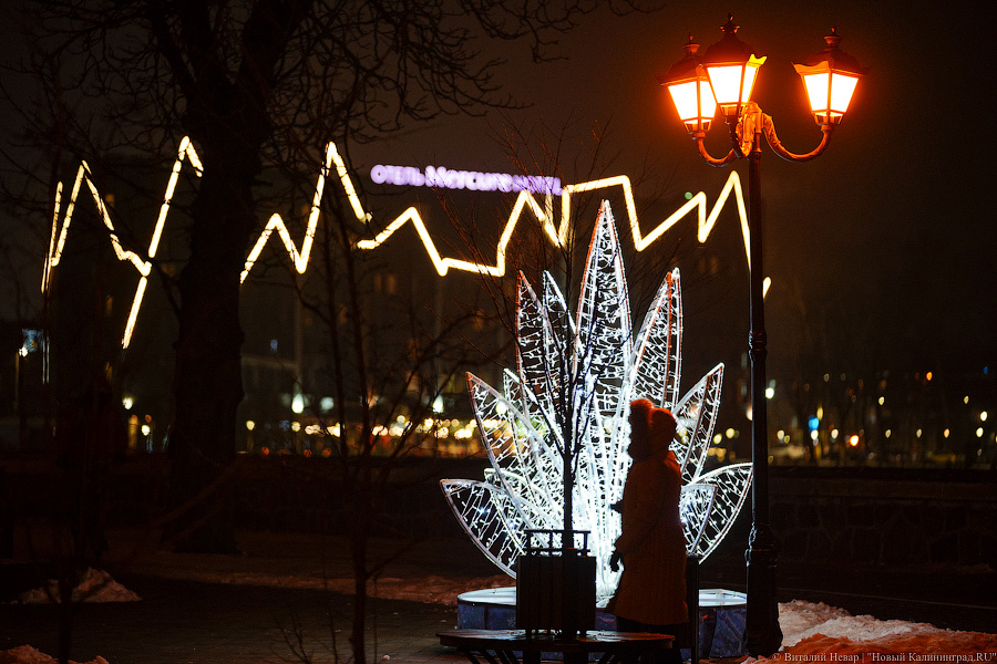 Калининград тоже украсили к Новому году. Сможете определить, где лучше? (фото)