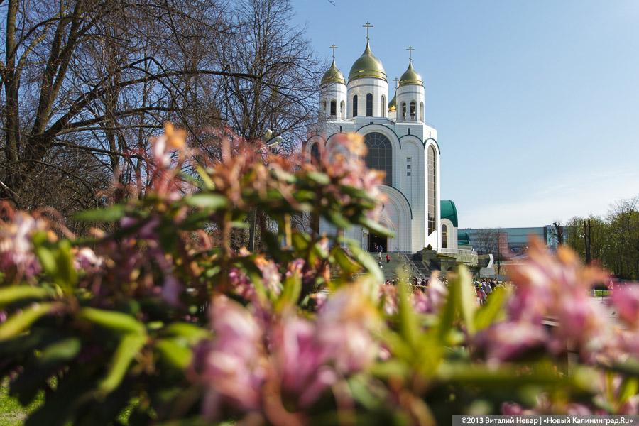 «Святись, кулич»: освящение пасхальной трапезы у собора Христа Спасителя