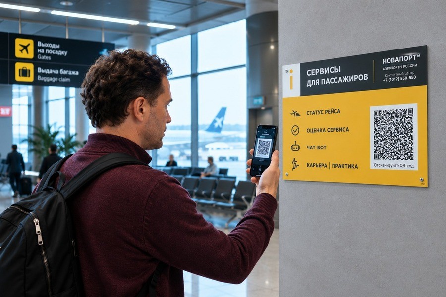 Единый QR-код, опробованный в «Храброво», внедряют ещё в 25 аэропортах