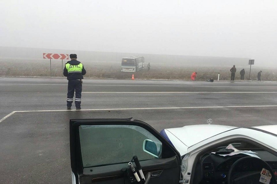 На нестеровской трассе вылетел в поле пассажирский автобус (фото)