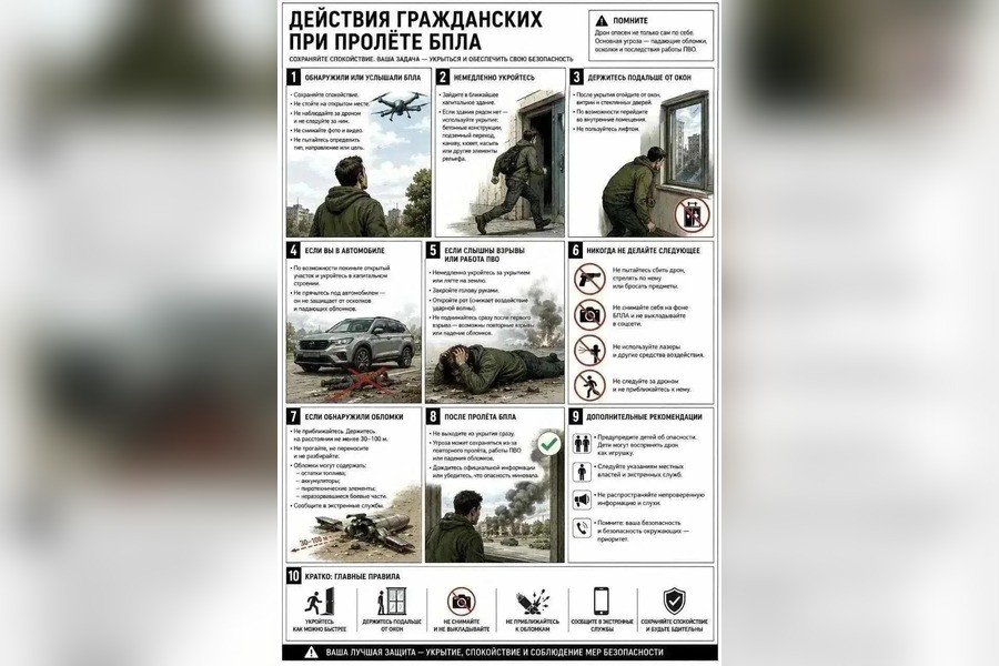 Бегите зигзагами: власти Нестерова опубликовали памятку о поведении при атаке БПЛА