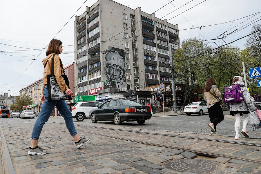 Не граффити, а стрит-арт: в Калининграде нарисовали портрет космонавта Леонова