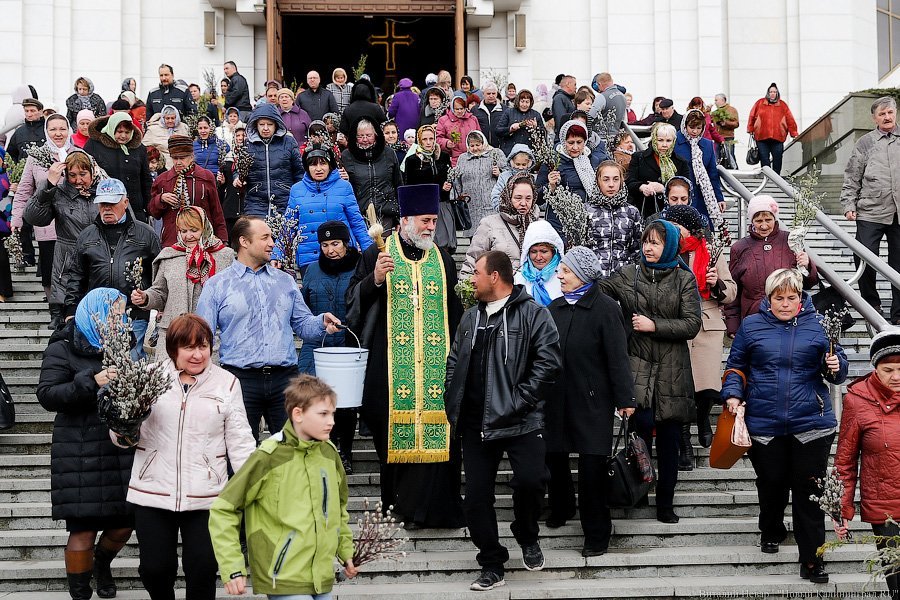 «Цветики да вербочки»: как прошло богослужение в Вербное воскресенье (фото)