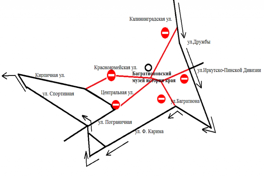 В День города меняется схема движения в Багратионовске (схема)
