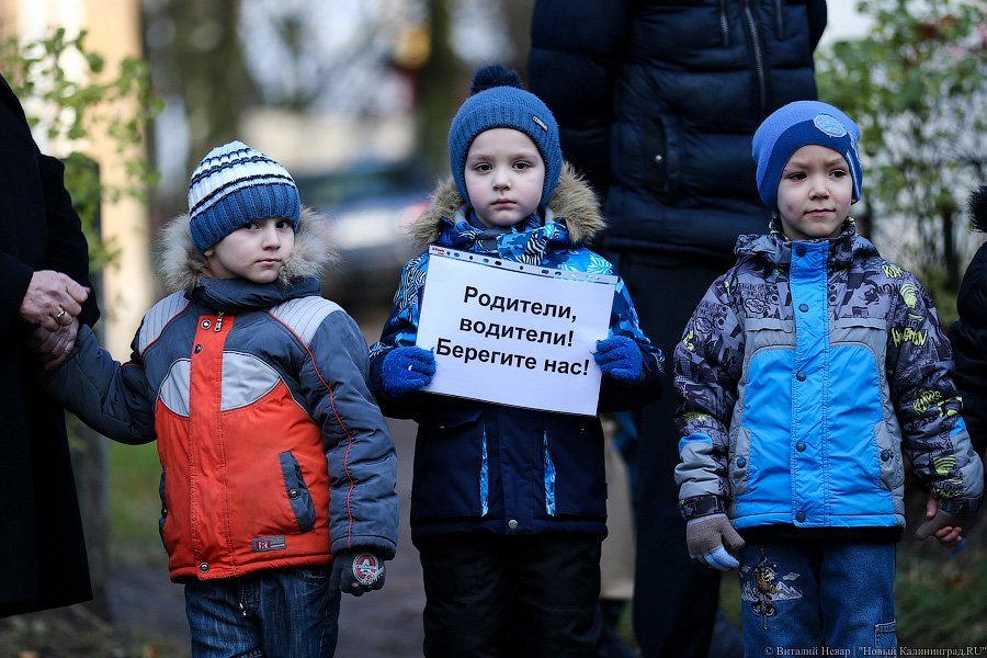 «Заметьте нас»: в Калининграде дети вышли на пикет в поддержку пешеходов 