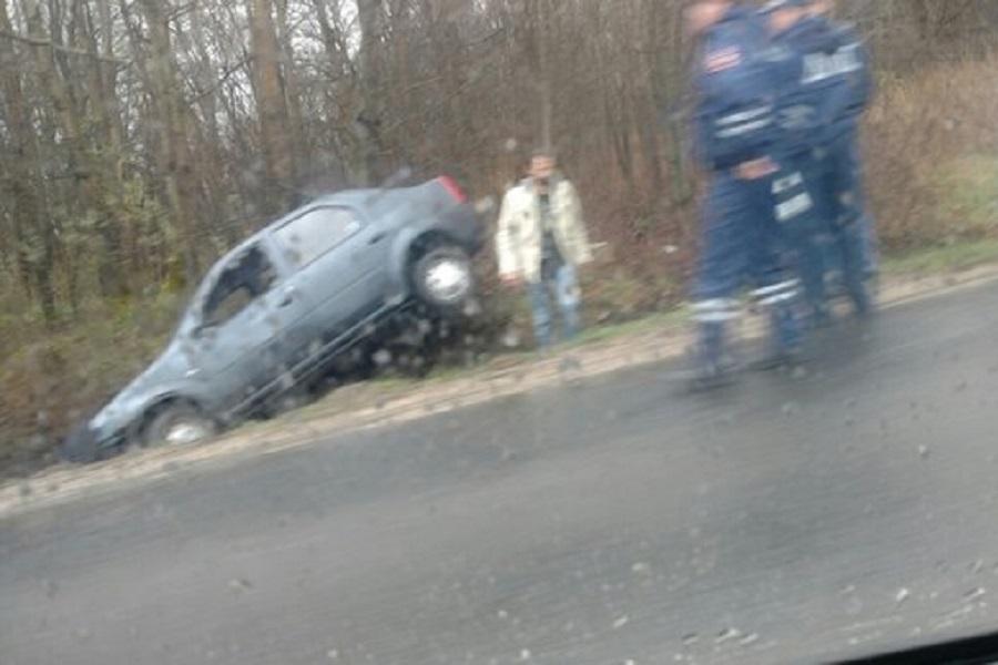 Очевидцы: по дороге на Сокольники автомобиль вылетел в кювет (фото)