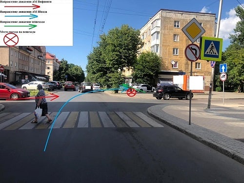 В Калининграде «Инфинити» спровоцировал ДТП, в котором пострадала женщина-пешеход