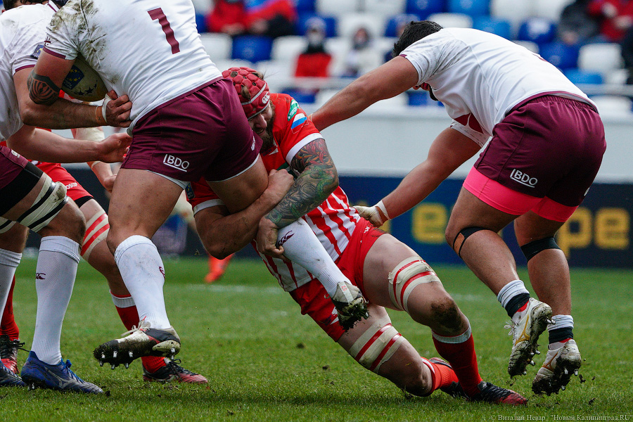 На стадионе «Калининград» снова сыграли в регби. Вот как Россия проиграла Грузии