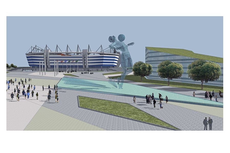 В Калининграде представили концепт 20-метровой скульптуры «Аквамена» к ЧМ-2018 (эскизы)