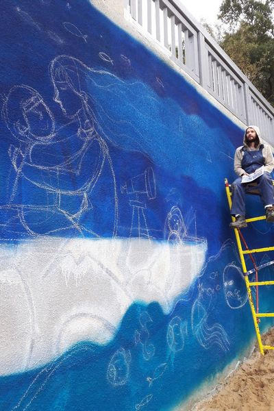 На новом променаде в Светлогорске рисуют «Сны Раушена» (фото)