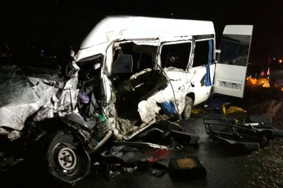 В ДТП под Гвардейском погибли 8 пассажиров маршрутки, 9 пострадали (фото)