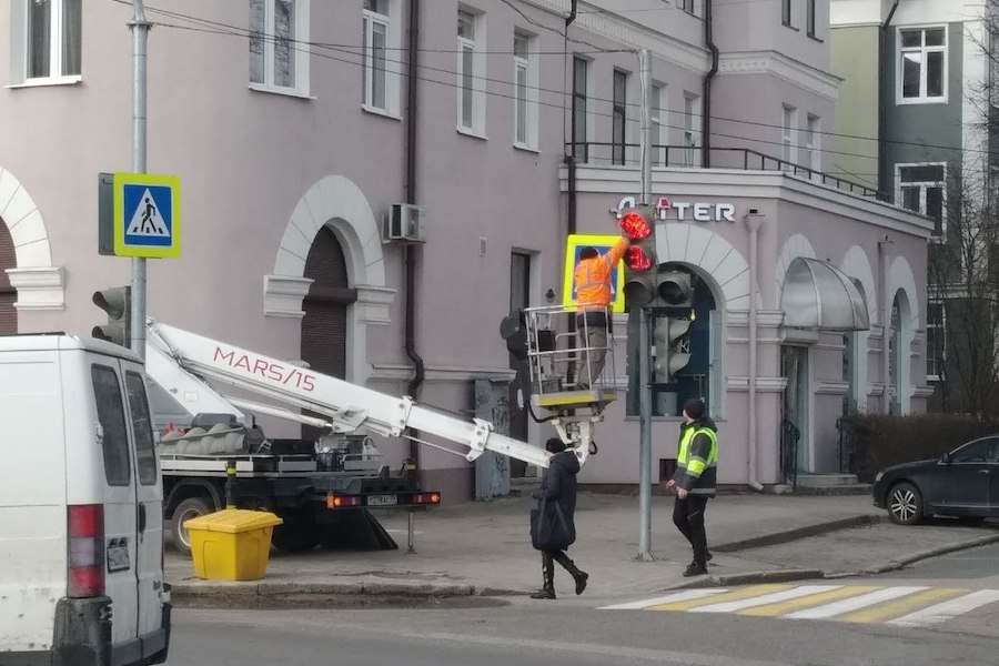 Столбы, деревья, указатели: последствия шторма в Калининграде (фото)