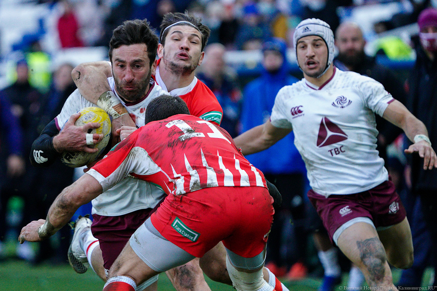 На стадионе «Калининград» снова сыграли в регби. Вот как Россия проиграла Грузии