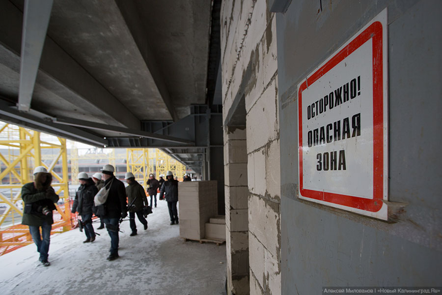 «Яркие, чёткие контуры»: каким увидел строящийся стадион в Калининграде Цуканов