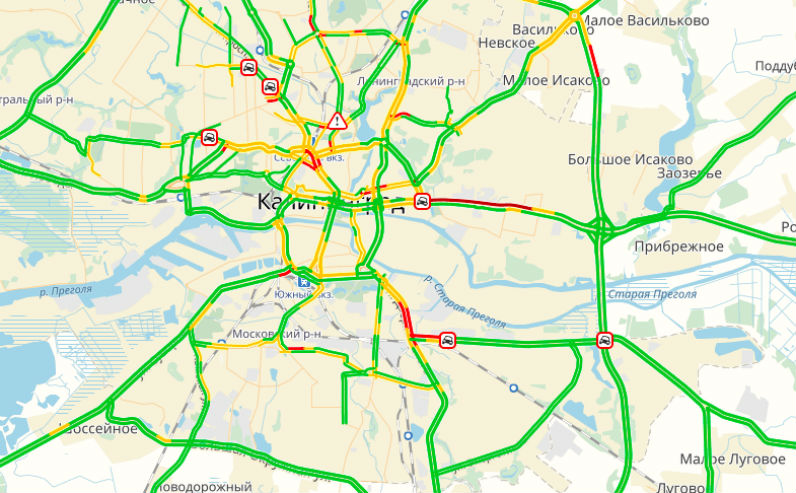 Автомобилисты сообщают о большом количестве ДТП в Калининграде и области
