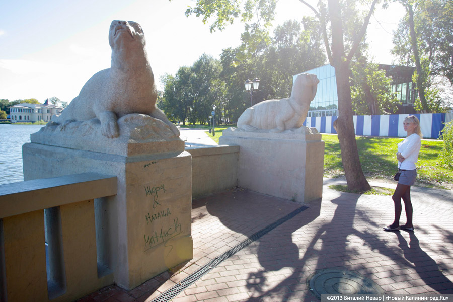 Питерские реставраторы: скульптуры морских котиков на Верхнем озере могут быть потеряны (фото)