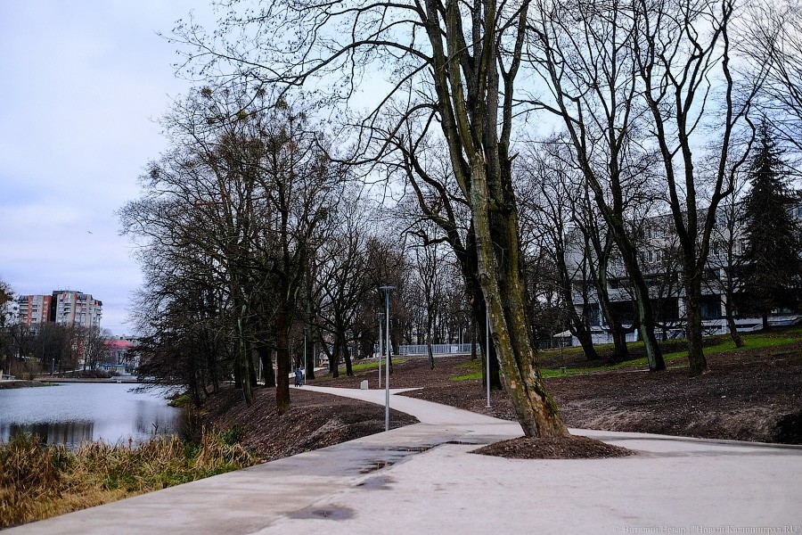 Бетон и пустота: в Калининграде завершается благоустройство Нижнего озера (фото)