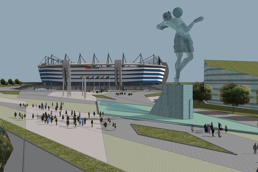 В Калининграде представили концепт 20-метровой скульптуры «Аквамена» к ЧМ-2018 (эскизы)