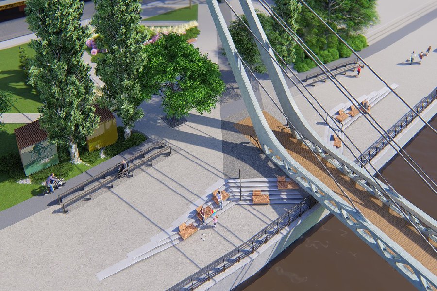 Крупин показал эскизы благоустройства набережных у моста возле СК «Юность»