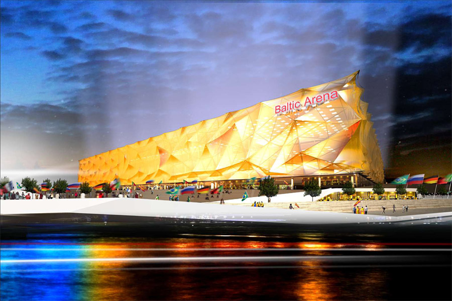 Паруса «Крузенштерна» и прозрачный бассейн: презентация стадиона к ЧМ-2018 (+эскиз, фото)