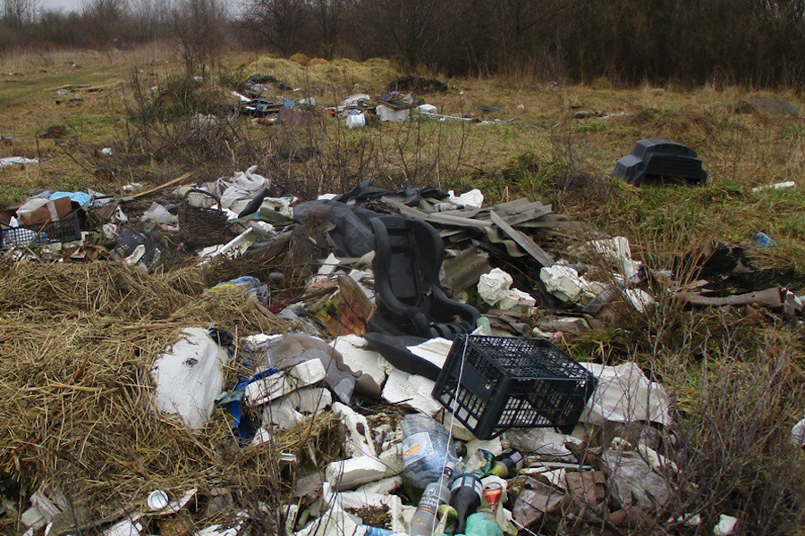 У поселка Ясное Славского района обнаружена свалка на сельхозземлях (фото)