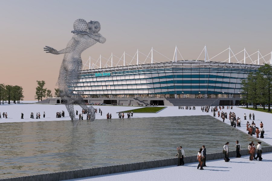 В Калининграде представили концепт 20-метровой скульптуры «Аквамена» к ЧМ-2018 (эскизы)