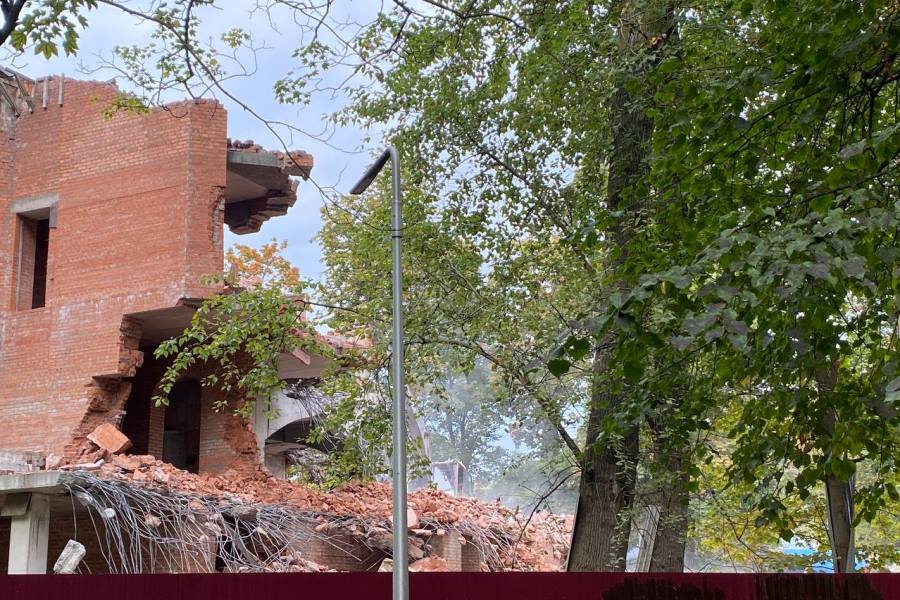 В Калининграде в Южном парке начали сносить недостроенную мечеть (фото)