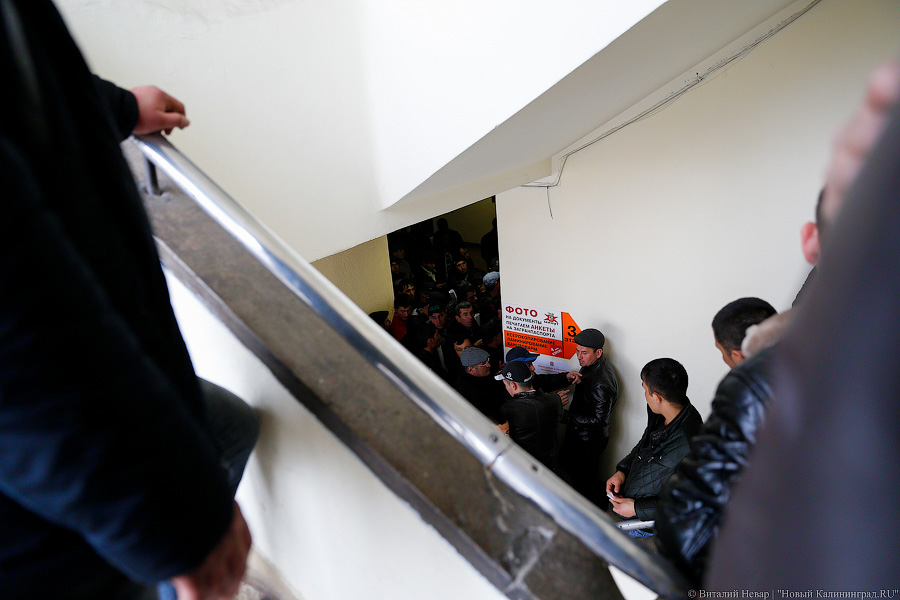 «За 1,5 тысячи — быстрее»: мигранты за сутки занимают очередь в УФМС (фото)