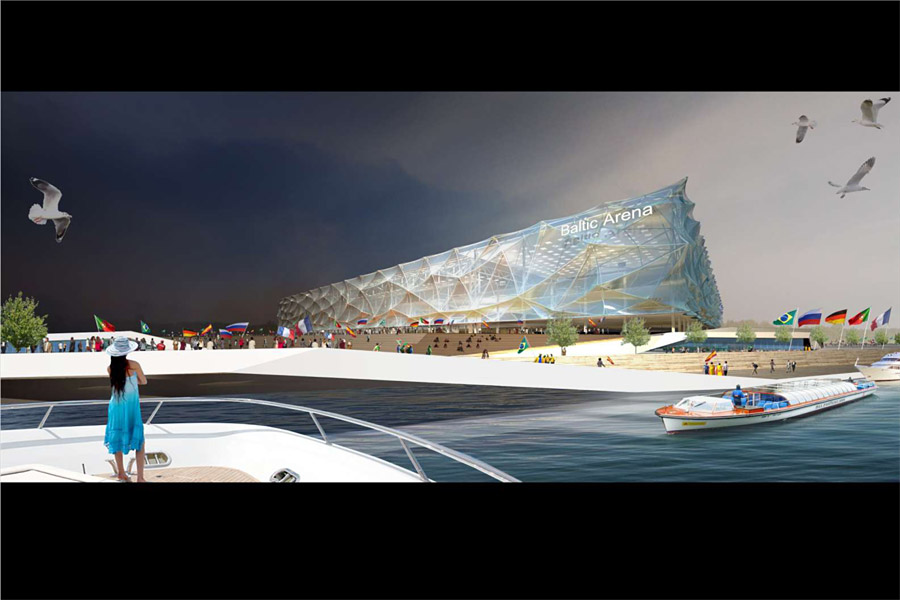 Паруса «Крузенштерна» и прозрачный бассейн: презентация стадиона к ЧМ-2018 (+эскиз, фото)