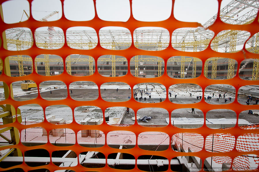 «Яркие, чёткие контуры»: каким увидел строящийся стадион в Калининграде Цуканов