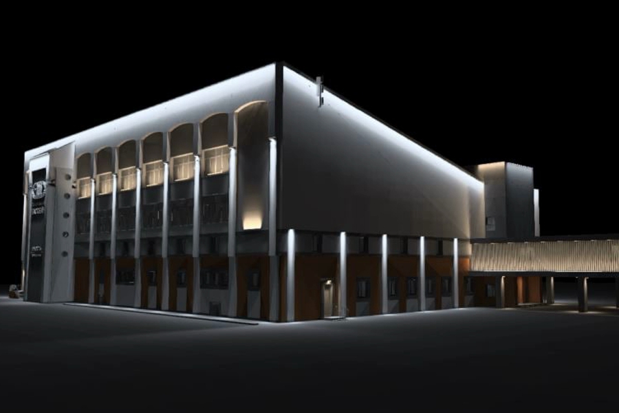 Власти показали варианты подсветки спорткомплекса «Юность» (фото) (видео)