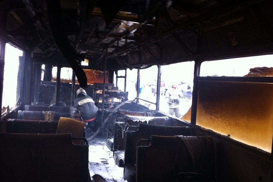 ГИБДД Калининграда: в загоревшемся автобусе не было пассажиров