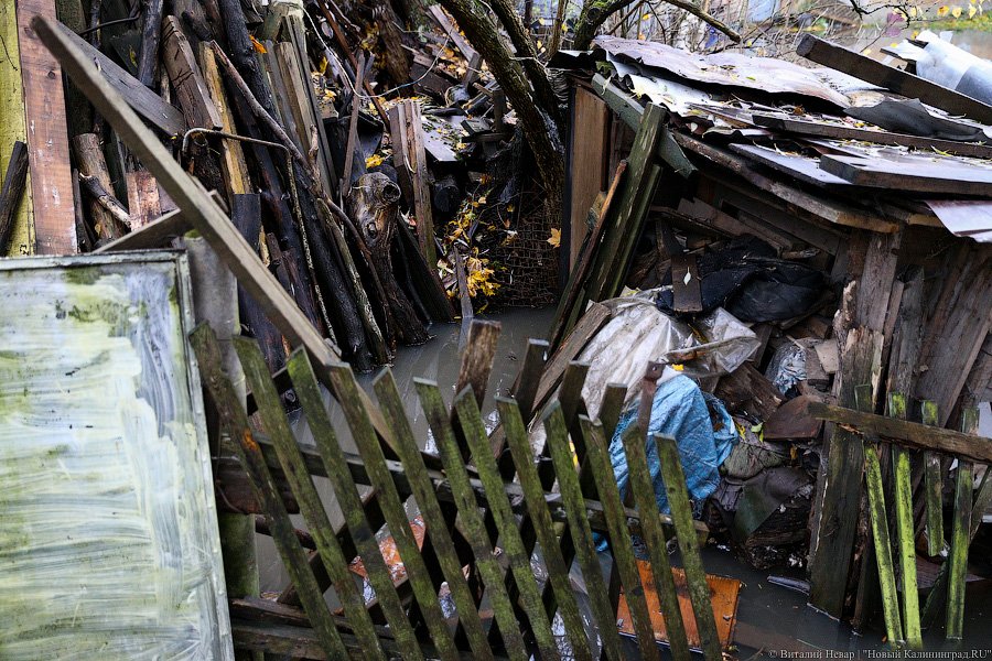 Водный мир на Орудийной: в Калининграде тонет в болоте жилой дом