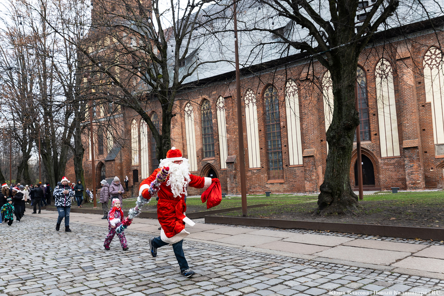 «Сказка к нам приходит»: на острове Канта прошел забег Дедов Морозов (фото)