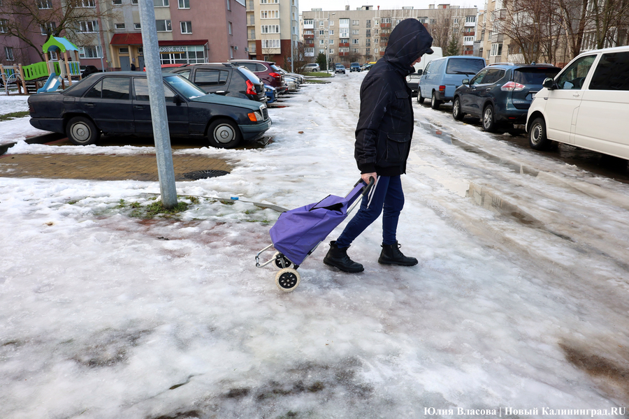 Чудеса эквилибристики и тонкости скольжения: как жители Калининграда передвигаются по тротуарам (фото)