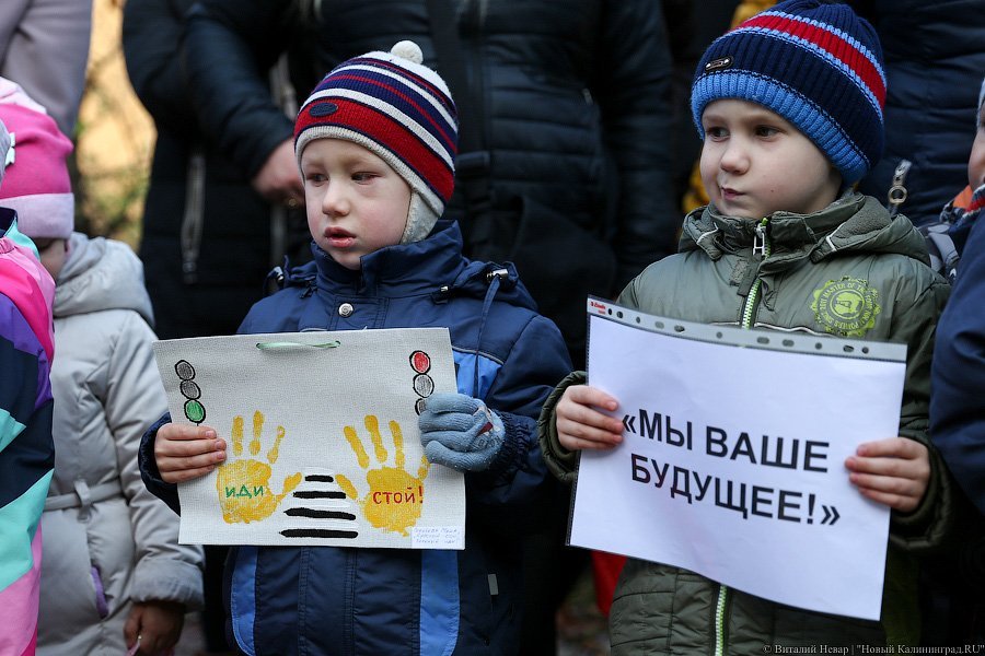 «Заметьте нас»: в Калининграде дети вышли на пикет в поддержку пешеходов 