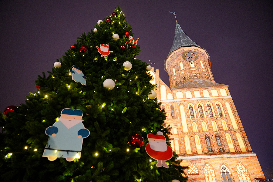 Калининград тоже украсили к Новому году. Сможете определить, где лучше? (фото)