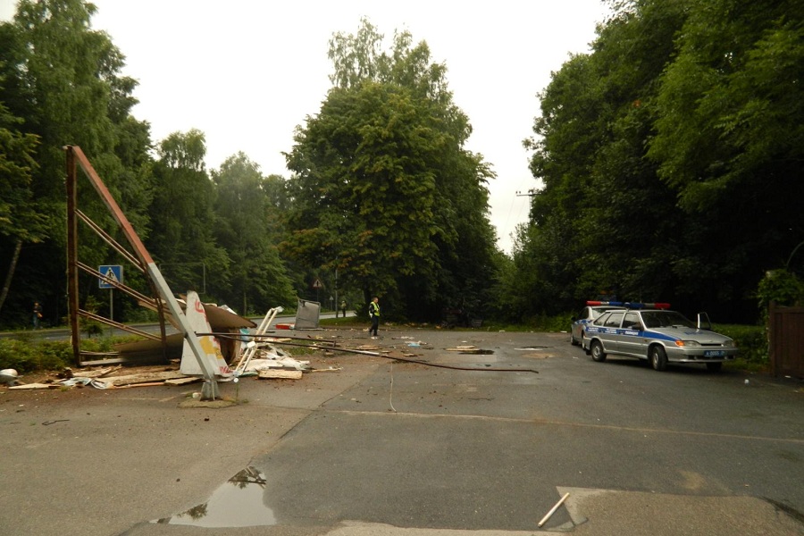 В пятницу утром на Мамоновском шоссе автомобиль снес опору, водитель погиб (фото)